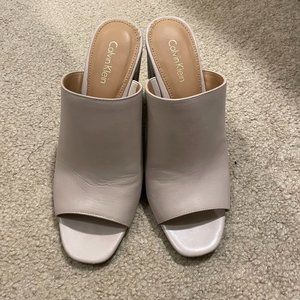 Barely Worn Calvin Klein Nude Block Mule